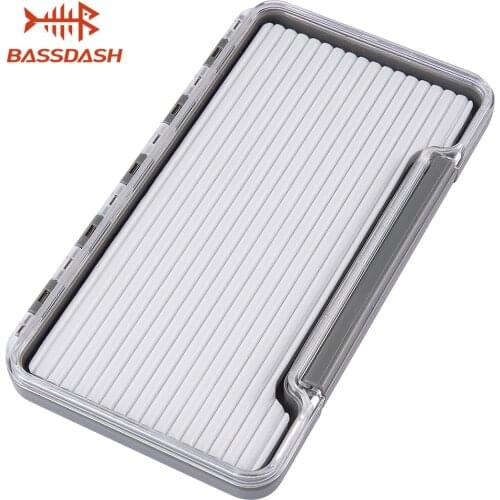 Bassdash Waterproof Fly Box Single Sided Fishing Flies Storage With Foam/Silicone Slits Insert