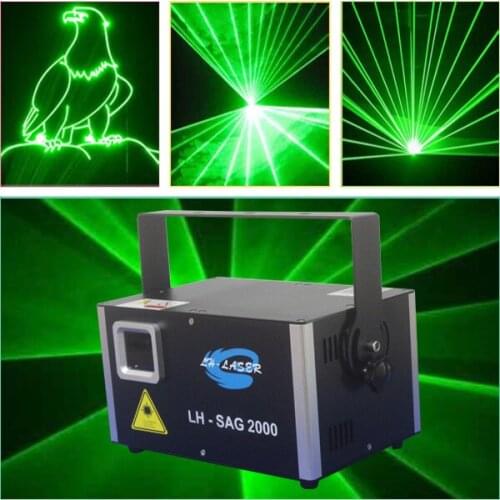 Cheap stage lighting 2000mw green laser spot light with ilda and sd card laser projector system