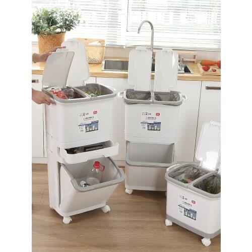 Home Garden Dustbin Storage Bin Garbage Bag Holder Recycling Bin Compost Waste Container Cubo Basura Reciclaje Bin BA60LJ