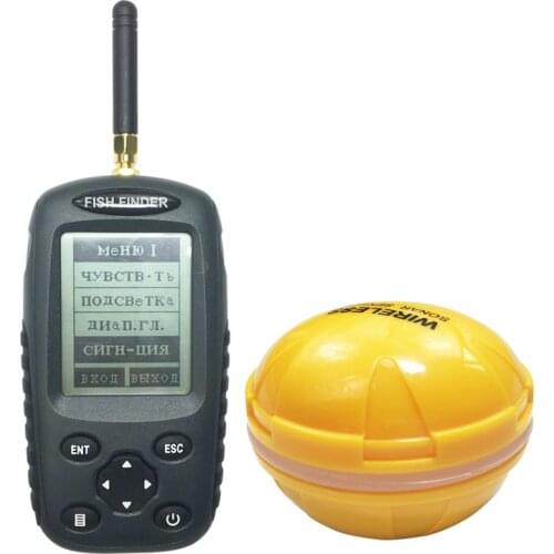 PDDHKK Echo Sounder Fish Finder Remote Sonar Sensor 40m Water depth Fishing fish alarm Wireless Fishfinder White LED backlight