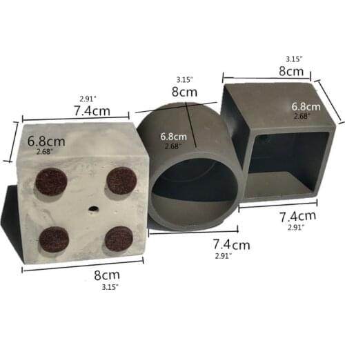 Concrete Flowerpot Mold Sqaure Round Resin Succulent Plants Pot Silicones Molds R7RF