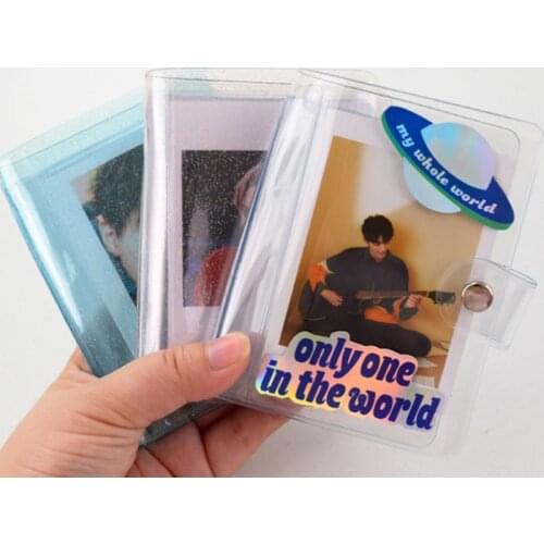 32 Capacity Cards Jelly Color Photo Album for 60*90mm Mini Card Photo Sticker Album Transparent Glitter Card Holder