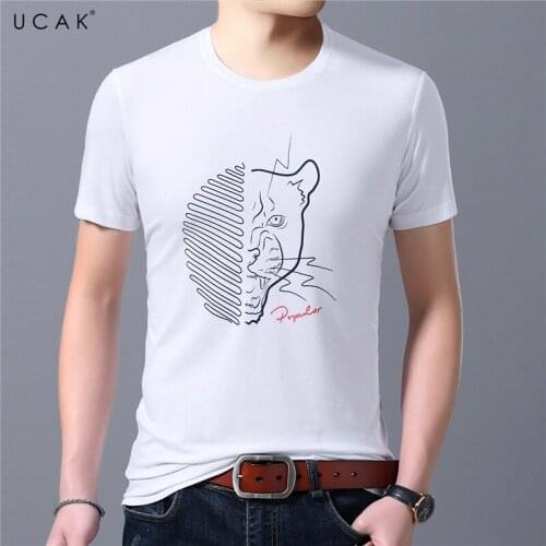 UCAK Brand Streetwear Short Sleeve Solid Color T-Shirts Men Clothing Summer New Classic O-Neck Casual Soft T Shirt Homme U5417