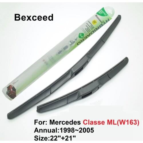Hybrid Wiper Blade for Mercedes Classe ML(W163) 22"+21" Bexceed of Car Windshield Windscreen 2000 2001 2002 2003 2004 2005
