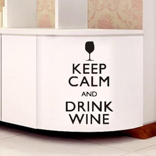 Keep Calm And Drink Wine Wall Stickers New Design Wall Art Decor Home Decor Wall Decals Vinyl Murals Wallpaper