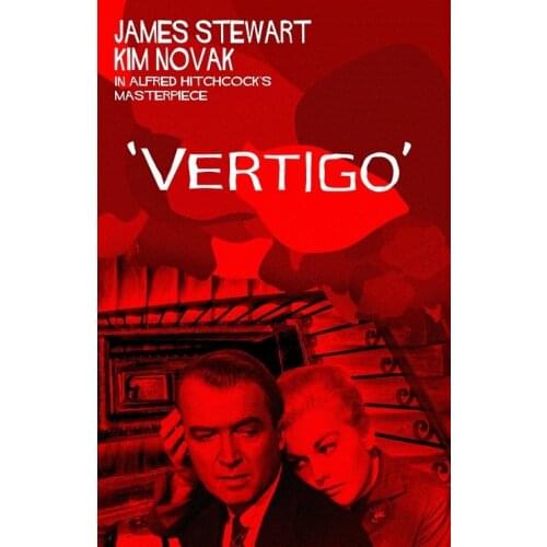 Movie Vertigo James Stewart Kim Novak Art Film Print Silk Poster for Your Home Wall Decor 24x36inch