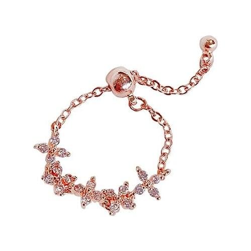 2021 fashion new super fairy personality flower tassel ring female forest temperament girl high quality ring