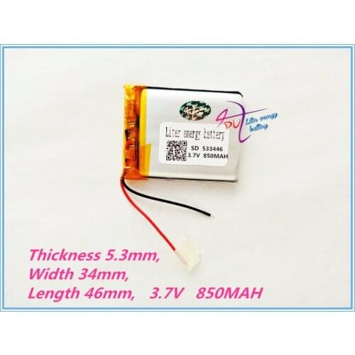 Liter energy battery 533446 3.7V 850 mah Lithium polymer Battery With Protection Board For GPS Tablet PC Digital Products