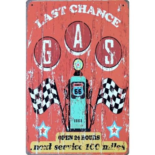 [ Mike86 ] Last Chance GAS Route66 Metal Sign Poster Retro Pub Home Craft Decor Wall art Signs 20*30 CM Mix Items B-266