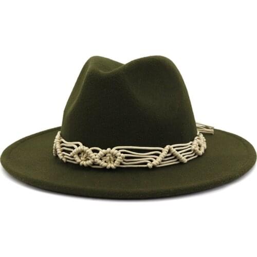 Men Fedora hats women Simple woolen hat jazz hats British style hat Fashion hat autumn winter big along Multicolor hat