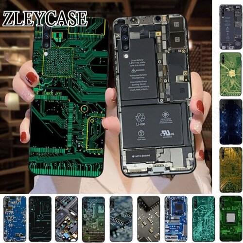 Circuit Board TPU black soft Phone Case Shell For Samsung Galaxy A50 A10 A20 A20E A20S A30S A40 A51 A70 A30 A6 A7 A8 Cover