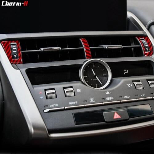 Real Car Interior Carbon Fiber Center Console Air Conditioner Outlet Cover Trim for Lexus NX 2015-2019
