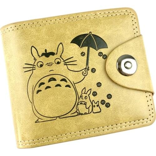 New Casual PU Hidden Discount Wallet Anime My Neighbour Totoro Mens Leather Photo Coin Credit Cards Holder Purses