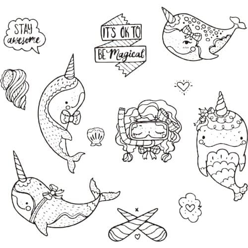 Occean Animal Clear Stamps Paper Craft Card Background Element Transparent Stamps