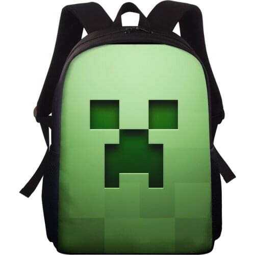 ELVISWORDS Customize Teenager School Bags Cartoon Cube Print Backpack Anime Book Bags Boys Girls Bagpack Fashion Mochila Escolar