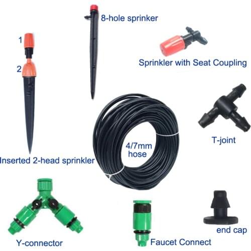 4/7mm Garden Hose Connectors Micro Irrigation Pipe Hose Tee Joint Micro Drip Watering Sprinkler Barb Tee End Plug