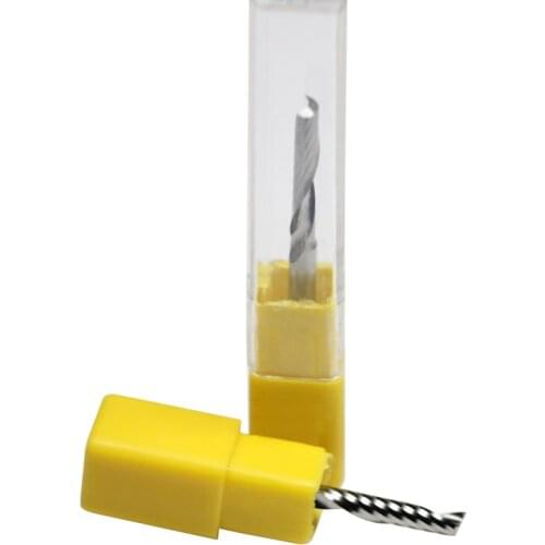 2pcs 3.175*10mm A Series One Flute Spiral Acrylic CUTTING End Milling Cutter Tungsten Cutting Tools HUHAO