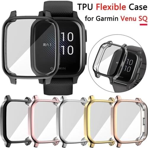 Protection Case For Garmin Venu SQ Smart Watch Plating TPU Soft Cover Full Screen Protector Shell For Garmin Venu Sq Case