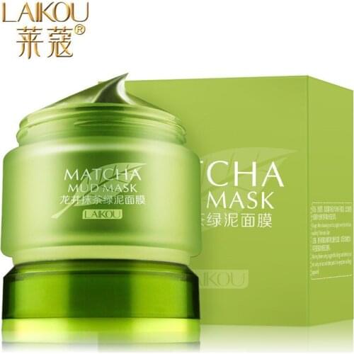 1pcs LAIKOU MATCHA mud mask Face Masks Acne treatment Accuse oil blackhead removal deep pores cleanser Organic green tea mask