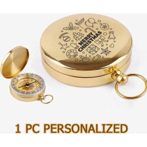 1pc Cusotmized Engrave Compass For Husband Dropshipping Personalized Christmas Gifts Navigator Functional Compass 2021 ZNZ020