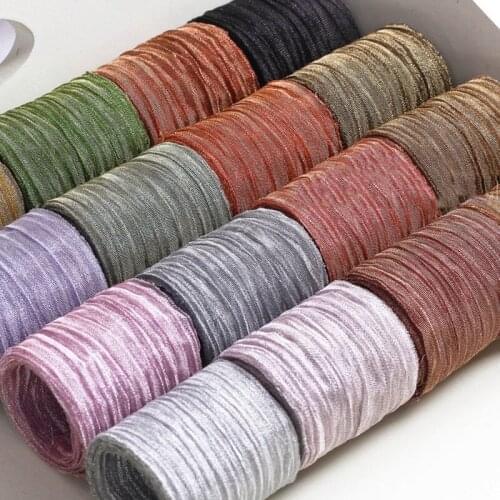 1yard 40mm Snow Yarn Polyester Knitted Ribbon Organza Ribbons for Hair Bow Material DIY Wedding Bouquet Gift Packing Supplies