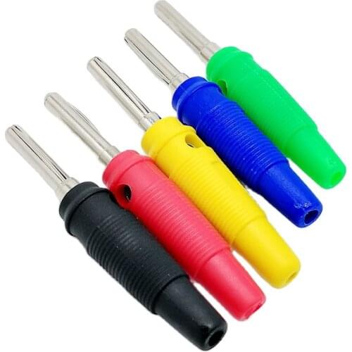 5 colour Copper nickel plating 4mm banana plug weldless 4mm banana male plug 10pcs