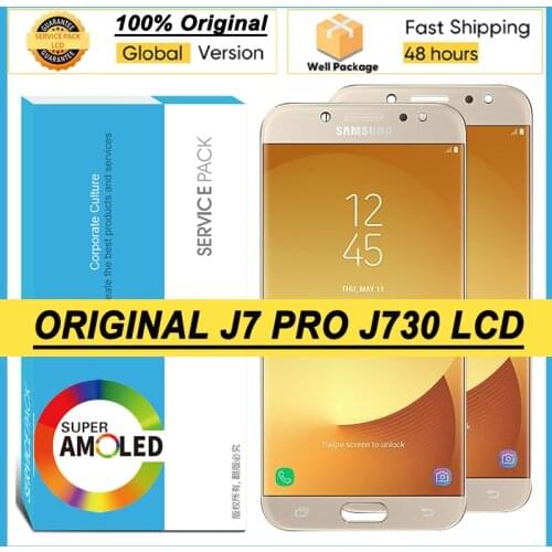 100% Original 5.5'' Super AMOLED Display for Samsung Galaxy J730 J730F J7 Pro 2017 Full LCD Touch Screen Digitizer Repair Parts