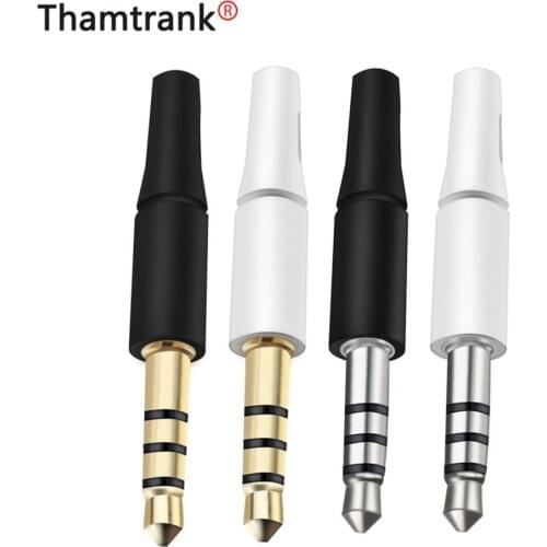 100pcs Stereo Jack 3.5mm 3/4 Pole Male Plug Outlet Length=17MM/14MM for DIY Earphone Headset Gold/Nickled Plated Plug Wholesales