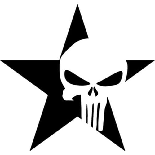 13*12.4CM Creative Star Skull Car Stickers Decals Motorcycle Car Decoration Personalized Sticker Accessories C4-0098