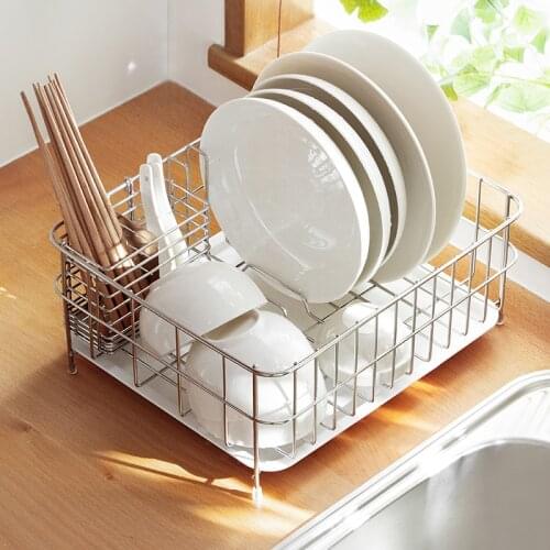 304 stainless steel storage basket kitchen sink tableware storage drain basket household dish organizers rack mx9201609