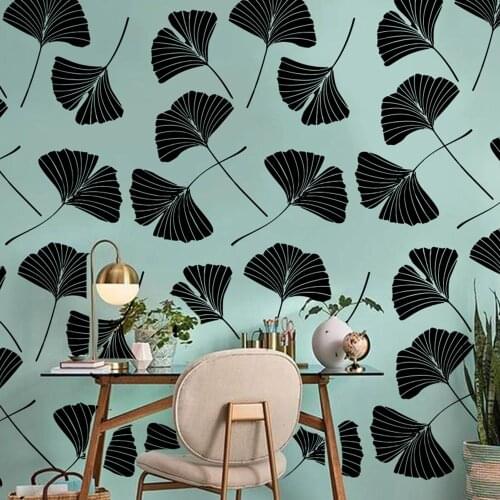 Cute 40Pcs Ginkgo Biloba Leaves Wall Decal Kids Room Bedroom Japan Tree Leaf Nature Wall Sticker Playroom Vinyl Home Decor