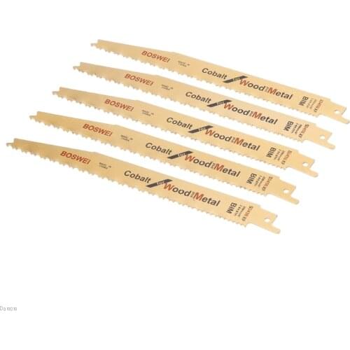 5 Pc 152mm Golden BIM Reciprocating Cut Saw Blade S922BF For Metal Wood Cutting Damom