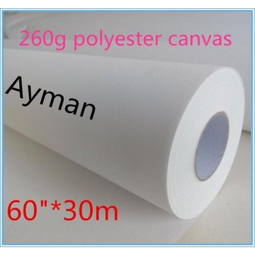 60"*30m Matte Water Resistant 100% Polyester Inkjet Canvas 260gsm