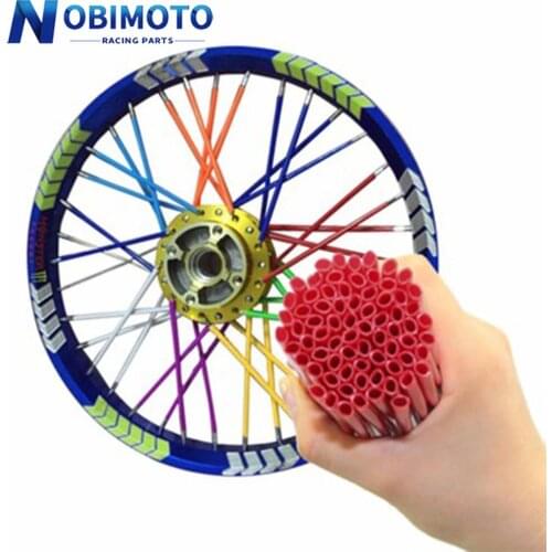 72Pcs Motorcycle Wheel Spoked Protector Colorful Wraps Rims Skin Off Road Bike Guard Wraps Kit Motocross Bike Guard Accessories