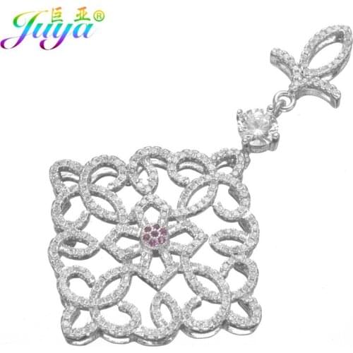 Juya DIY Jewelry Findings Supplies Gold/Silver Color Decoration Flower Connectors Accessories For Sweater Pearls Necklace Making