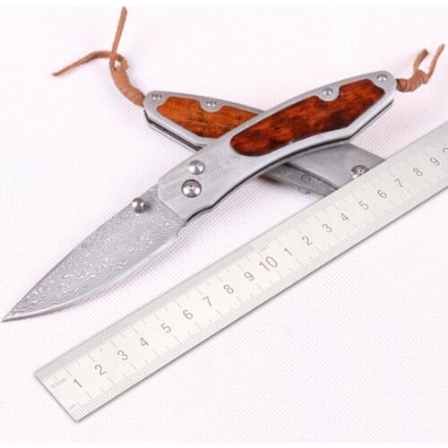 Free shipping The sharp Damascus steel imports blacksmithing collection tool knife folding knife outdoor self-defense knife