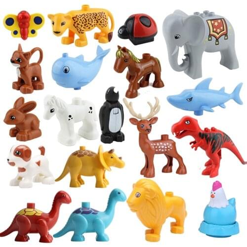 Locking Big Size Animals Horse Butterfly Blocks Figures Leopard Dinosaurs Kids Toys Sika Deer Elephant Lockings Animal Sets