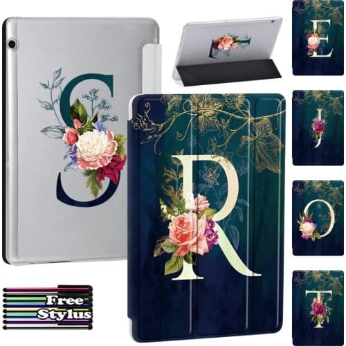 Tablet Cover Case for Huawei MediaPad T5 10 10.1"/MediaPad T3 10 9.6" Shockproof Folding Leather Stand Tri-fold Cover Case + Pen