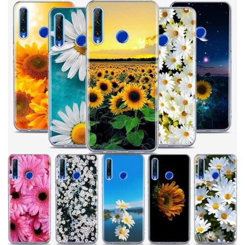 Summer Daisy Sunflower Silicone Cover For Honor 30 30S 30i 9 10 9A 9C 9S 9N 10i 10X 9X Lite Pro 5G Phone Case