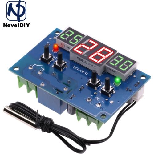 W1401 DC 12V 10A Digital Display Thermostat Temperature Controller Intelligent Thermostat Regulator with NTC Sensor Relay 220V