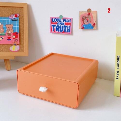 Morandi Color Drawer Desktop Organizer Stationery Makeups Desk Storage Box School Office Supplies TS1