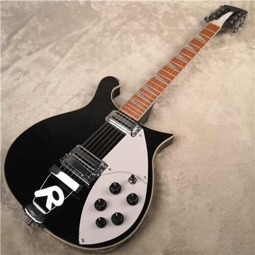 12 string 660 electric guitar, black paint neck through the body, including shipping