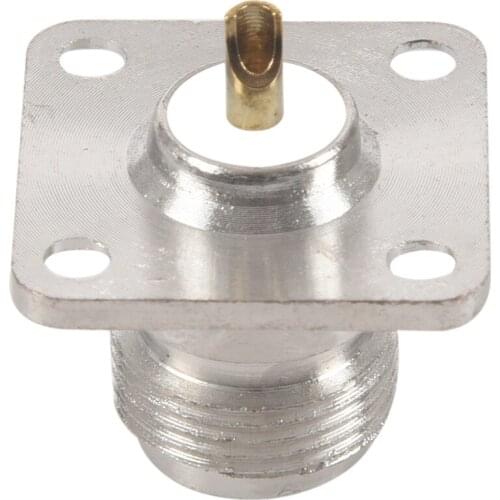 GTBL N type female jack RF coax connector 4-hole panel mount with solder cup,silver
