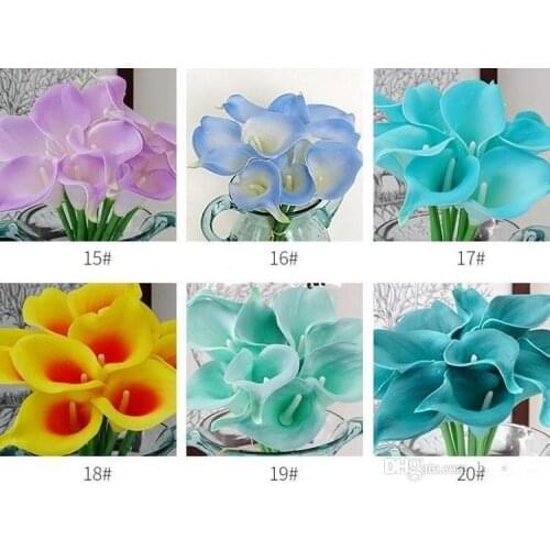 Wholesale 100pcs Real Touch Lily Simulation Wedding Flower Bouquets Artificial Calla Lily for Bridal and Home Decoration