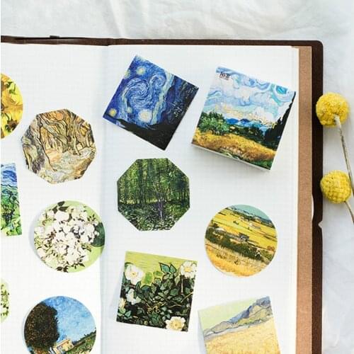 45 Pcs/lot Cute Van Gogh Oil Painting Mini Paper Sticker Decoration Diy Ablum Diary Scrapbooking Label Sticker Kawaii Stationery