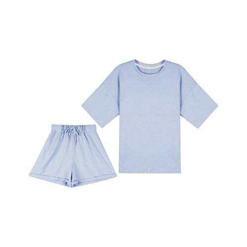 Summer tracksuits womens two peices set leisure outfits cotton oversized t-shirts high waist shorts candy color clothing