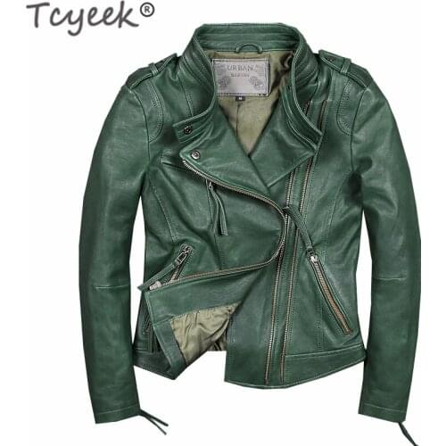 Tcyeek 100% Real Leather Jacket Women Winter Sheepskin Coat Female Genuine Leather Jacket Korean Vintage Montone Jackets 1680
