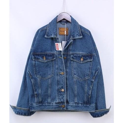 Spring Autumn Plus size Women Washed Blue Denim jacket Harajuku jaquetas feminina New Loose pocket Casual Jean Camperas de mujer