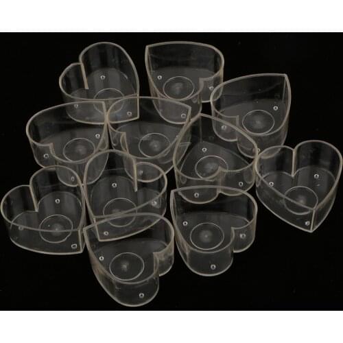 MagiDeal 10x Clear Plastic Tealight Cups Love Heart Candle Mold Wax Containers Making Mould Handmade Craft Mold