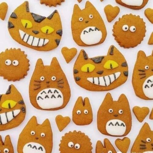 6pc Biscuit Totoro Miniature Artificial Food Decoration Home Garden Mini Dollhouse Toy Craft Ornaments Micro Decor DIY Gift
